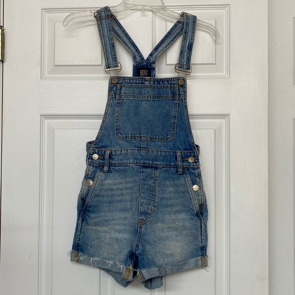 BDG Urban Outfitters Denim Bib Overall Shorts Shortall Sz XS